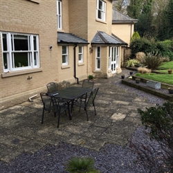 Patio area before pressure washing, Belstead, Ipswich, Suffolk